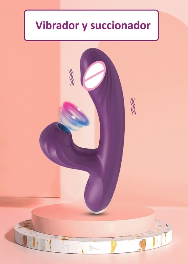 Vibrador de cabecita con succionador