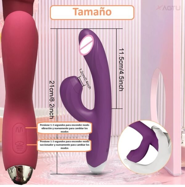 Vibrador de cabecita con succionador - Imagen 8