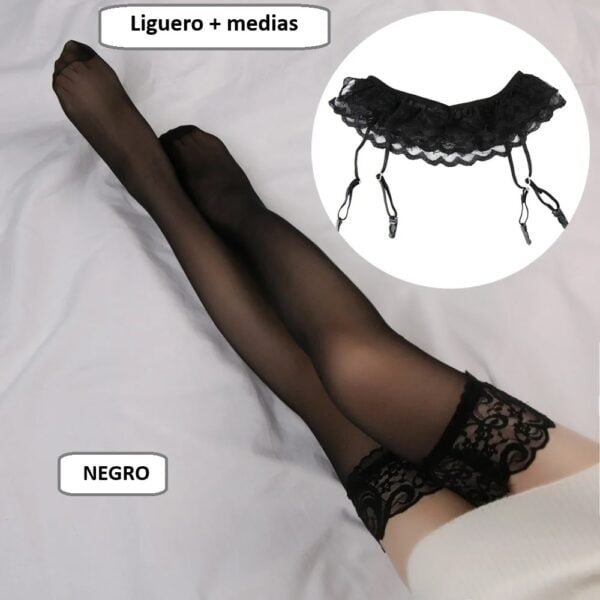 Liguero con medias - Imagen 8