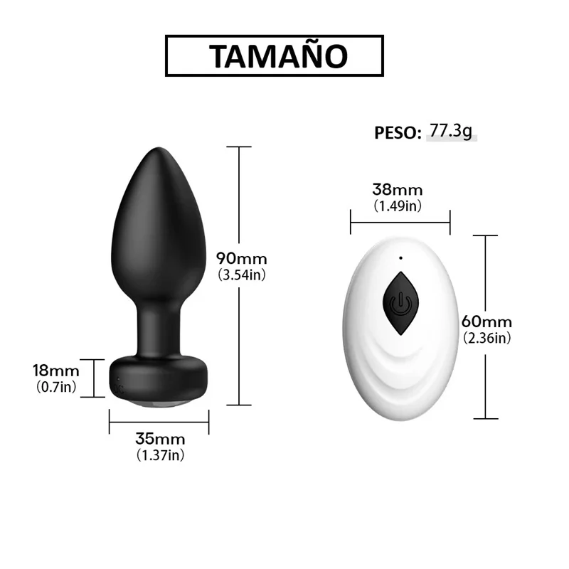 Plug anal vibrador con control remoto - Imagen 3