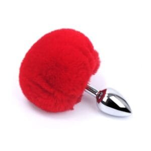 Plug anal metálico conejita - Rojo